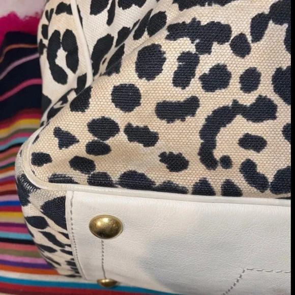 Vintage Yves Saint Laurent YSL Snow Leopard Print Maxi Tote Bag Rare - Picture 9 of 14